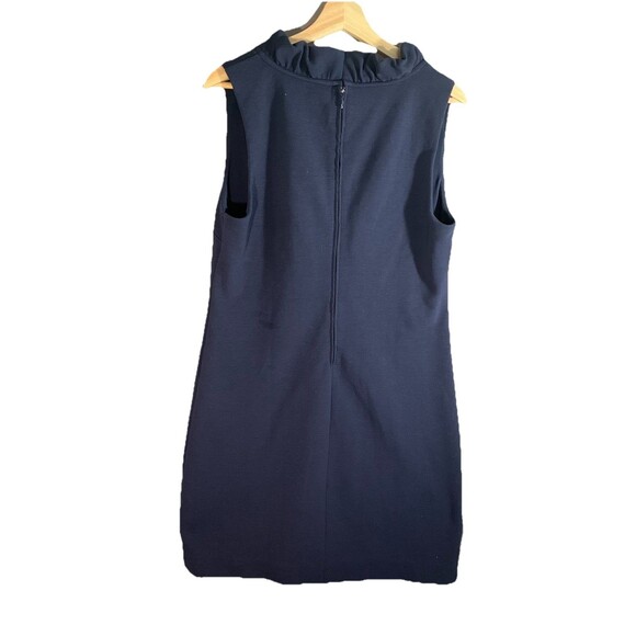 LILLY PULITZER TISBURY Womens L True Navy Ruffle V-Neck Sleeveless Shift Dress - Picture 7 of 9